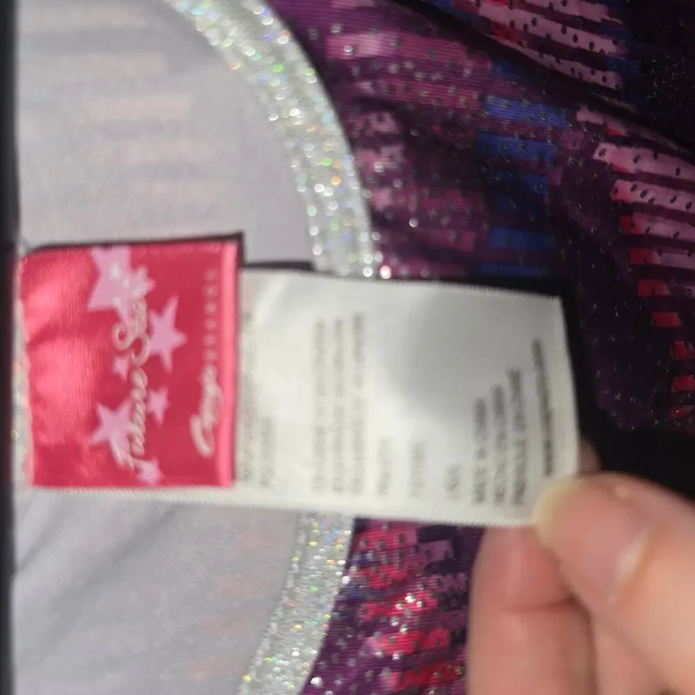 Pink and Purple Patterned Leotard Girls Large GUC